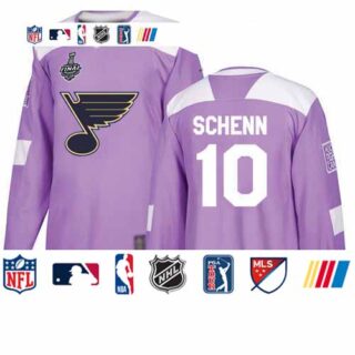 Blues #10 Brayden Schenn Purple Authentic Fights Cancer Stanley Cup Final Bound Stitched Hockey Jersey