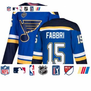 Blues #15 Robby Fabbri Blue Home Authentic Stanley Cup Final Bound Stitched Hockey Jersey