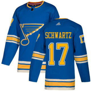 Blues #17 Jaden Schwartz Blue Alternate Authentic Stitched Hockey Jersey