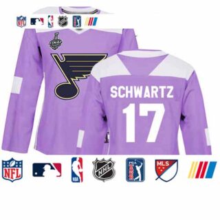 Blues #17 Jaden Schwartz Purple Authentic Fights Cancer Stanley Cup Final Bound Women's Stitched Hockey Jersey