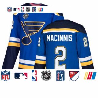 Blues #2 Al MacInnis Blue Home Authentic Stanley Cup Final Bound Stitched Hockey Jersey