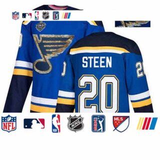 Blues #20 Alexander Steen Blue Home Authentic Fashion Gold Stanley Cup Final Bound Stitched Hockey Jersey
