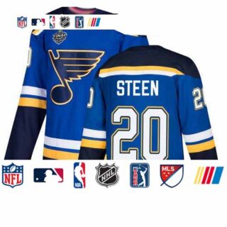 Blues #20 Alexander Steen Blue Home Authentic Stanley Cup Final Bound Stitched Youth Hockey Jersey