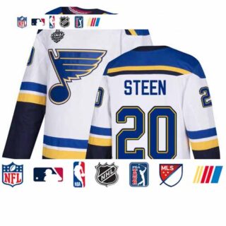 Blues #20 Alexander Steen White Road Authentic Stanley Cup Final Bound Stitched Hockey Jersey