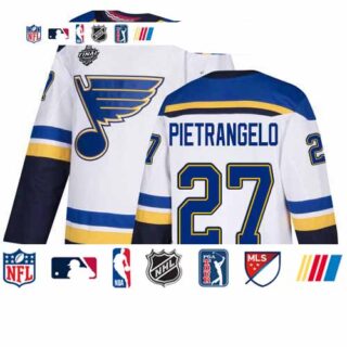 Blues #27 Alex Pietrangelo White Road Authentic Stanley Cup Final Bound Stitched Youth Hockey Jersey