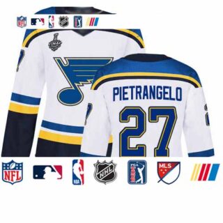 Blues #27 Alex Pietrangelo White Road Authentic Stanley Cup Final Bound Women's Stitched Hockey Jersey