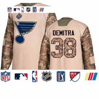 Blues #38 Pavol Demitra Camo Authentic 2017 Veterans Day Stanley Cup Final Bound Stitched Hockey Jersey