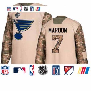 Blues #7 Patrick Maroon Camo Authentic 2017 Veterans Day Stanley Cup Final Bound Stitched Hockey Jersey
