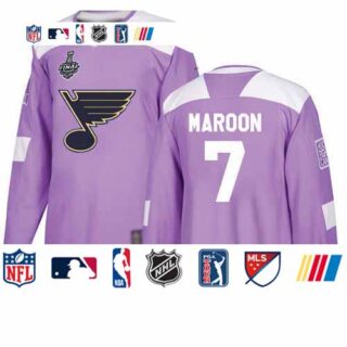 Blues #7 Patrick Maroon Purple Authentic Fights Cancer Stanley Cup Final Bound Stitched Hockey Jersey