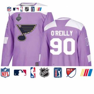 Blues #90 Ryan O'Reilly Purple Authentic Fights Cancer Stanley Cup Final Bound Stitched Hockey Jersey