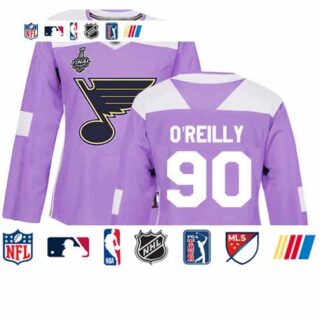 Blues #90 Ryan O'Reilly Purple Authentic Fights Cancer Stanley Cup Final Bound Women's Stitched Hockey Jersey