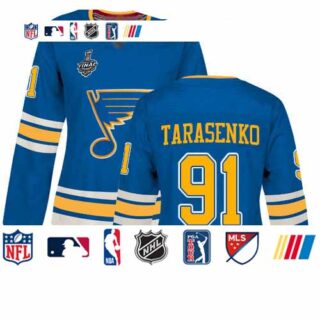 Blues #91 Vladimir Tarasenko Blue Alternate Authentic Stanley Cup Final Bound Women's Stitched Hockey Jersey