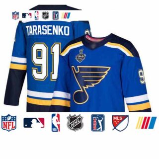 Blues #91 Vladimir Tarasenko Blue Home Authentic Stanley Cup Final Bound Stitched Hockey Jersey