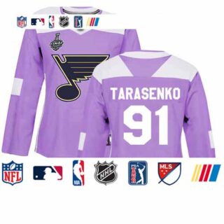 Blues #91 Vladimir Tarasenko Purple Authentic Fights Cancer Stanley Cup Final Bound Women's Stitched Hockey Jersey
