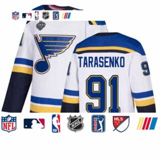 Blues #91 Vladimir Tarasenko White Road Authentic Stanley Cup Final Bound Stitched Hockey Jersey