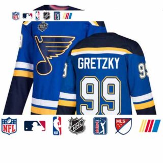 Blues #99 Wayne Gretzky Blue Home Authentic Stanley Cup Final Bound Stitched Youth Hockey Jersey