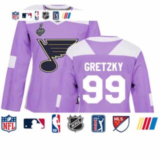 Blues #99 Wayne Gretzky Purple Authentic Fights Cancer Stanley Cup Final Bound Women's Stitched Hockey Jersey