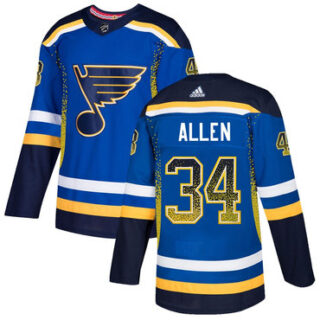 Blues 34 Jake Allen Royal Drift Fashion Adidas Jersey