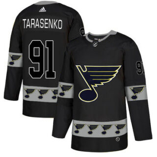 Blues 91 Vladimir Tarasenko Black Team Logos Fashion Adidas Jersey