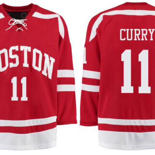 Boston University Terriers BU 11 Patrick Curry Red Stitched Hockey Jersey