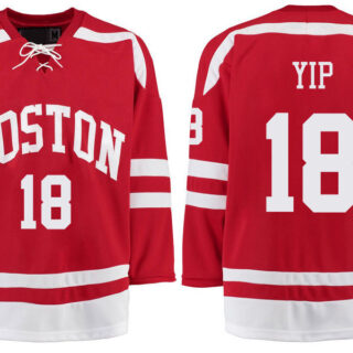 Boston University Terriers BU 18 Brandon Yip Red Stitched Hockey Jersey
