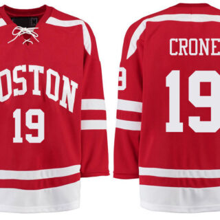 Boston University Terriers BU 19 Hank Crone Red Stitched Hockey Jersey