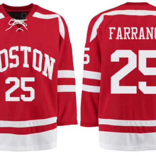 Boston University Terriers BU 25 David Farrance Red Stitched Hockey Jersey