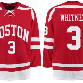 Boston University Terriers BU 3 Ryan Whitney Red Stitched Hockey Jersey