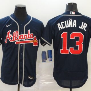 Braves 13 Ronald Acuna Jr. Nave 2020 Nike Flexbase Jersey