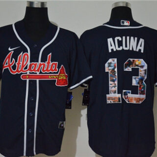 Braves 13 Ronald Acuna Jr. Navy Nike Cool Base Player Jersey