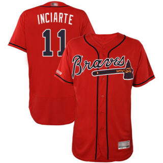 Braves #11 Ender Inciarte Red Flexbase Authentic Collection Stitched Baseball Jersey