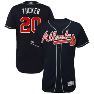 Braves #20 Preston Tucker Navy Blue Flexbase Authentic Collection Stitched Baseball Jersey