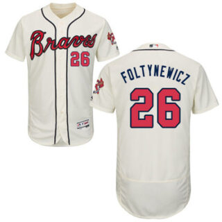 Braves #26 Mike Foltynewicz Cream Flexbase Authentic Collection Stitched Baseball Jersey