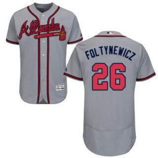 Braves #26 Mike Foltynewicz Grey Flexbase Authentic Collection Stitched Baseball Jersey