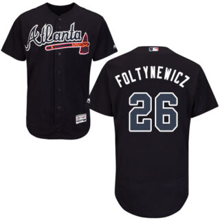 Braves #26 Mike Foltynewicz Navy Blue Flexbase Authentic Collection Stitched Baseball Jersey
