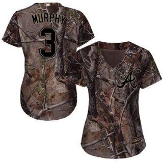 Braves #3 Dale Murphy Camo Realtree Collection Cool Base Women's Stitched Baseball Jersey
