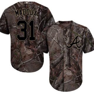 Braves #31 Greg Maddux Camo Realtree Collection Cool Base Stitched Youth Baseball Jersey
