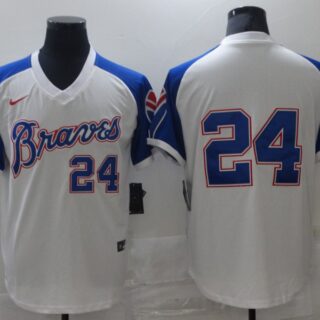 Braves 24 Deion Sanders White Nike Turn Back The Clock Jersey