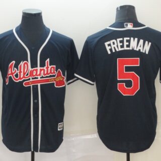 Braves 5 Freddie Freeman Navy Cool Base Jersey