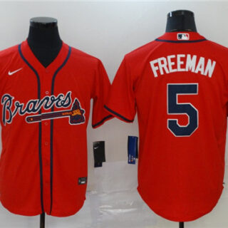 Braves 5 Freddie Freeman Red 2020 Nike Cool Base Jersey
