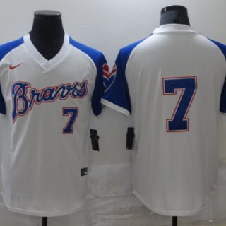 Braves 7 Dansby Swanson White Nike Turn Back The Clock Jersey