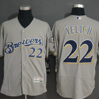 Brewers 22 Christian Yelich Gray Flexbase Jersey