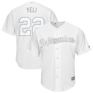 Brewers 22 Christian Yelich Yeli White 2019 Players' Weekend Player Jersey