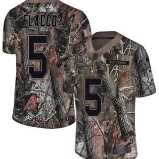Broncos #5 Joe Flacco Camo Youth Stitched Football Limited Rush Realtree Jersey