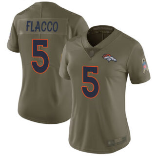 Broncos #5 Joe Flacco Olive Women's Stitched Football Limited 2017 Salute to Service Jersey