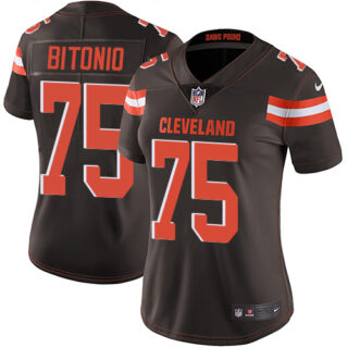 Browns #75 Joel Bitonio Brown Team Color Women's Stitched Football Vapor Untouchable Limited Jersey