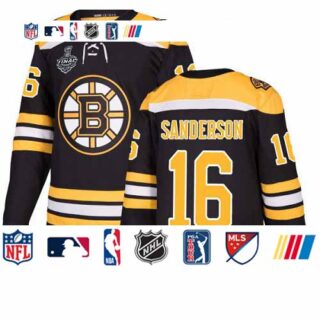 Bruins #16 Derek Sanderson Black Home Authentic Stanley Cup Final Bound Stitched Hockey Jersey