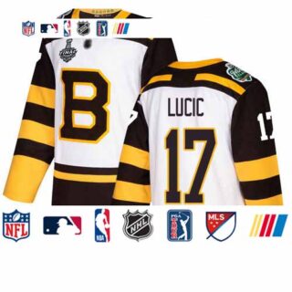 Bruins #17 Milan Lucic White Authentic 2019 Winter Classic Stanley Cup Final Bound Stitched Hockey Jersey