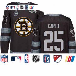 Bruins #25 Brandon Carlo Black 1917-2017 100th Anniversary Stanley Cup Final Bound Stitched Hockey Jersey