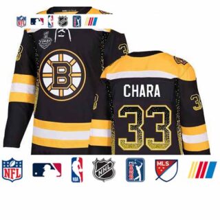 Bruins #33 Zdeno Chara Black Home Authentic Drift Fashion Stanley Cup Final Bound Stitched Hockey Jersey